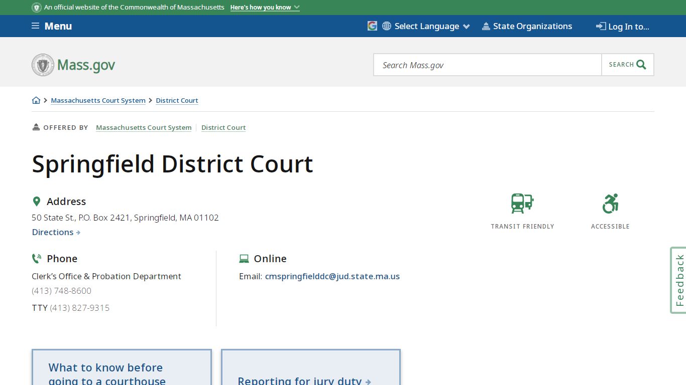 Springfield District Court | Mass.gov